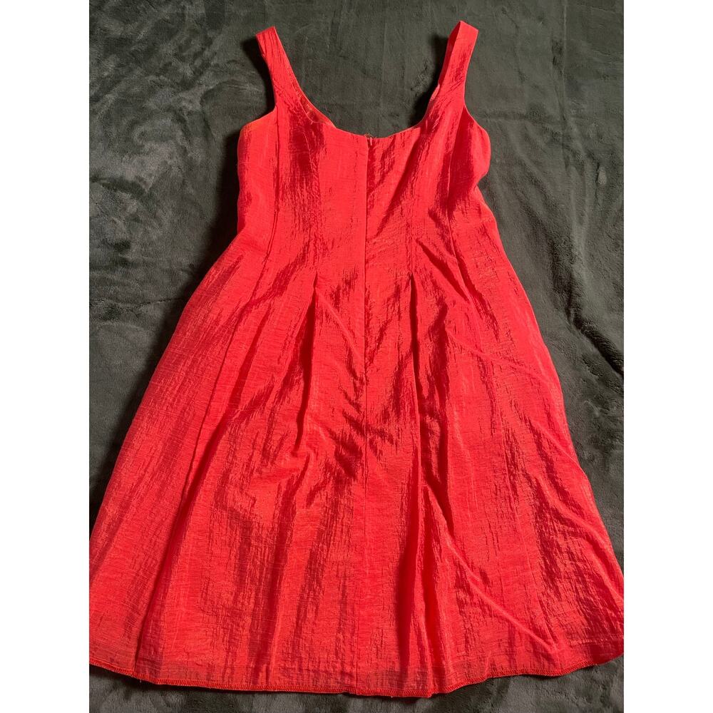 New Direction Petite SZ 6 sleeveless Red /Orange Dress Work Office Sundress - Picture 5 of 9